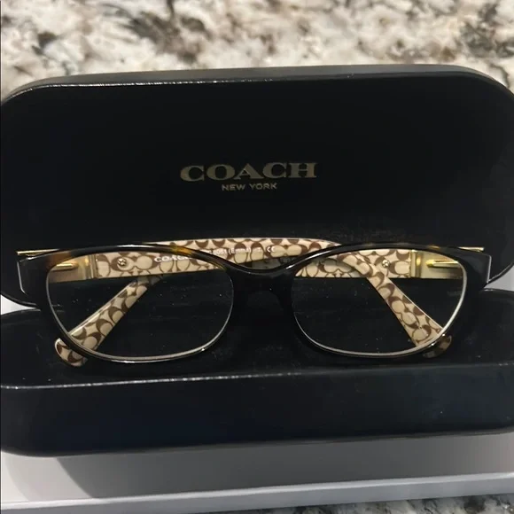 Coach Eyewear with Black and Gold Frame - Picture 1 of 2